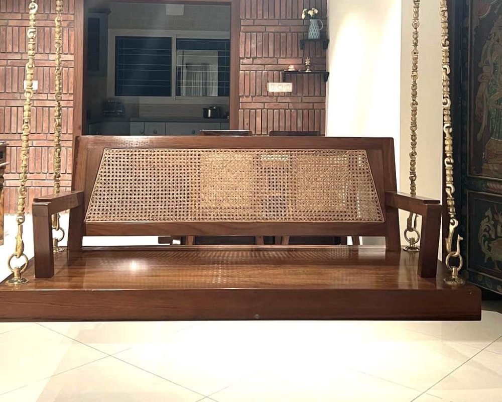 Bali Teakwood Swings with Rattan Weaves