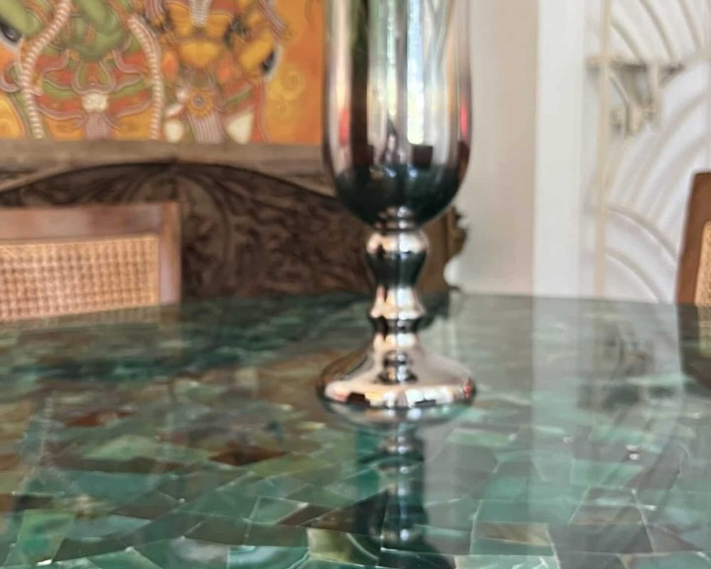 Green Carnelian Semi Precious Dining Table