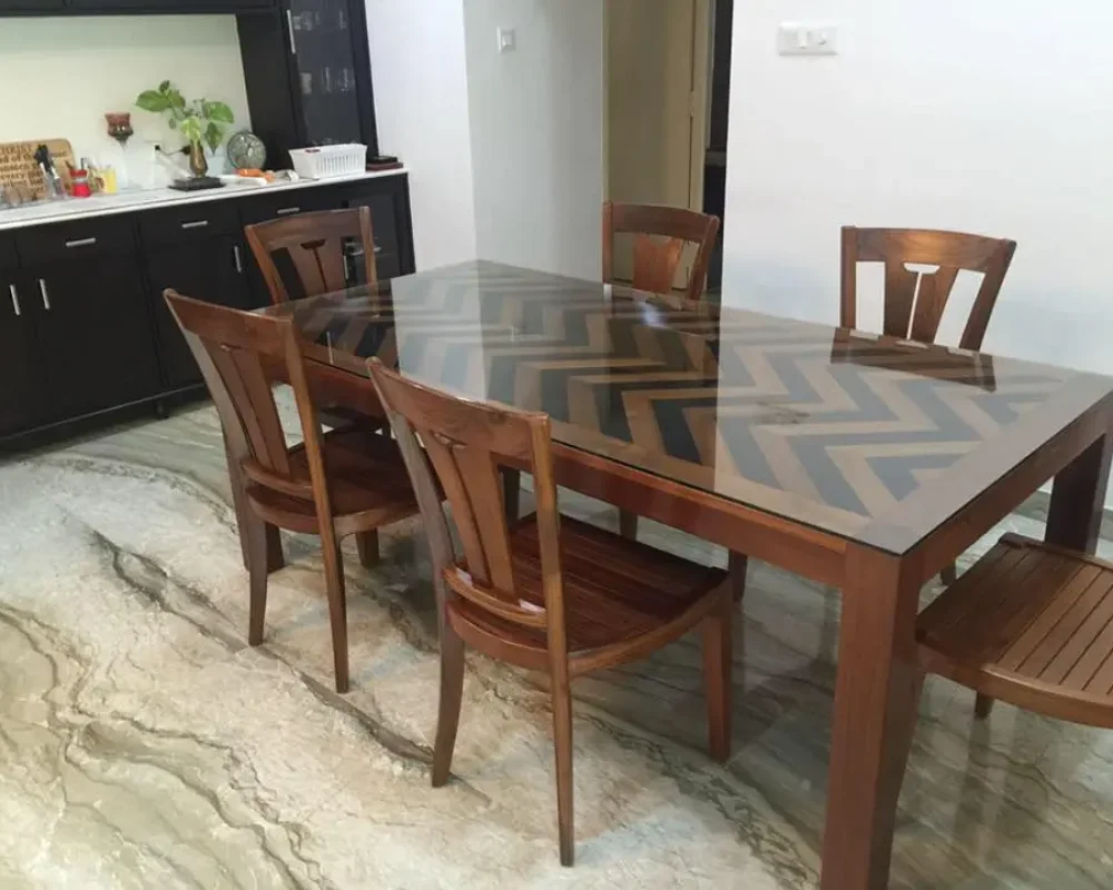 Herring bone 6 seater table Dining Table