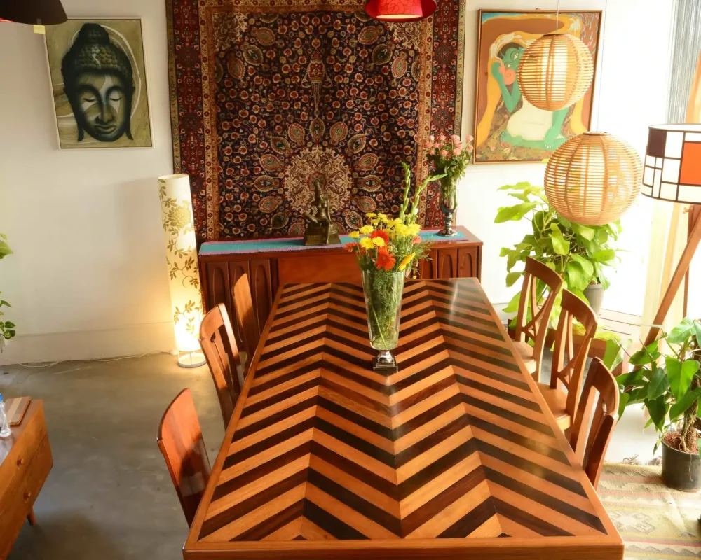 Herring bone dinning table