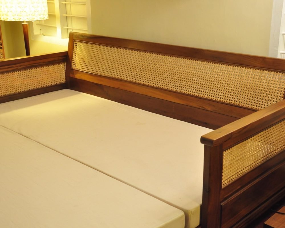 Knossos Sofa Bed With Cane Weave