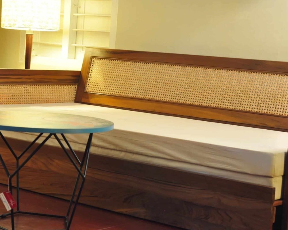 Knossos Sofa Bed With Cane Weave
