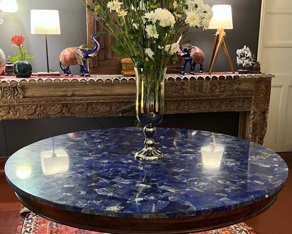 Lapiz Lazuli Semi Precious Dining Table