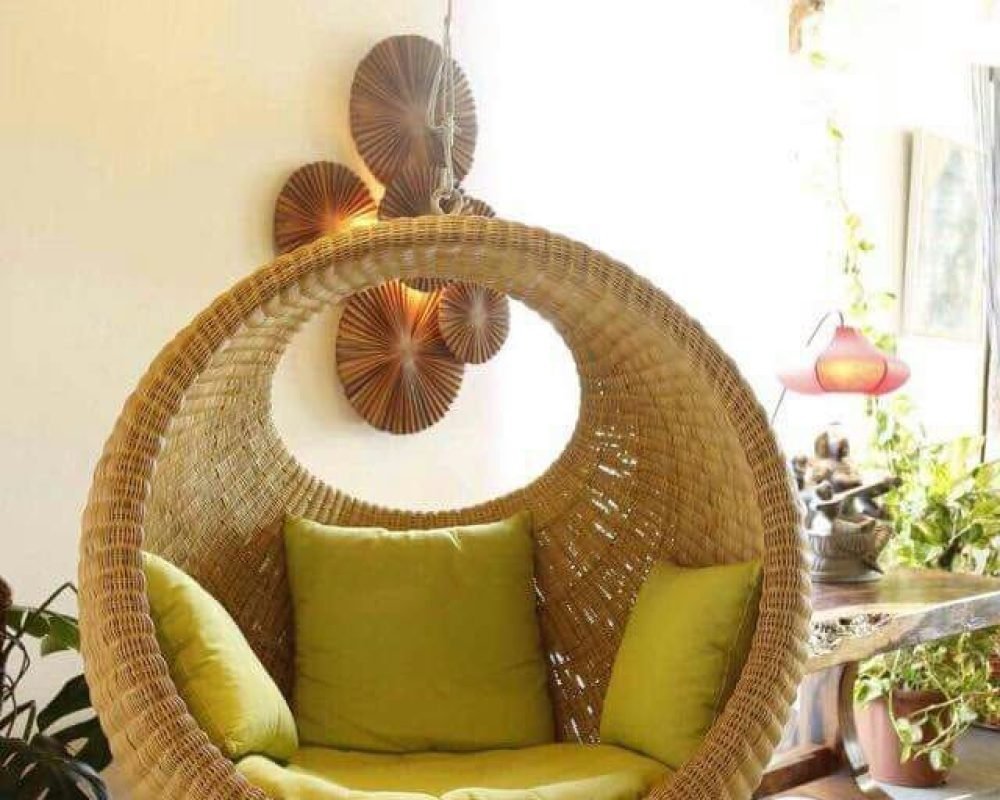 Natural Cane Hanging Baskets