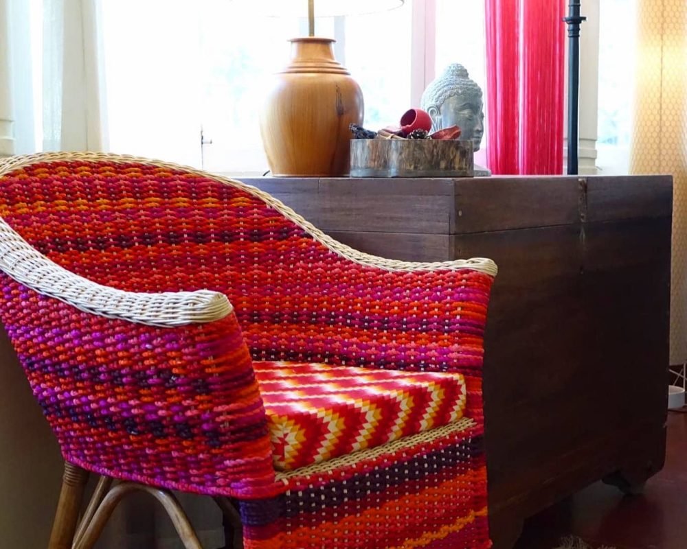 Textile Woven Cane Chair
