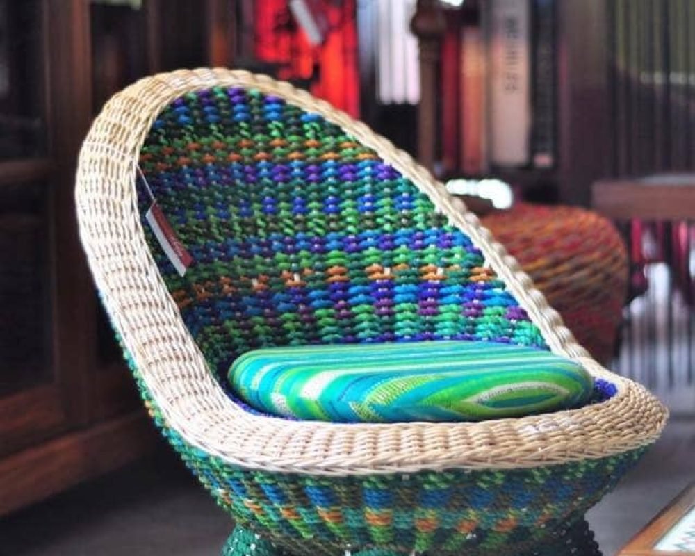 Textile Woven Cane Chair