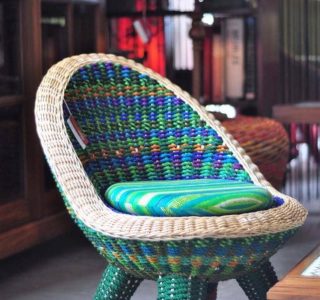 Textile Woven Cane Chair